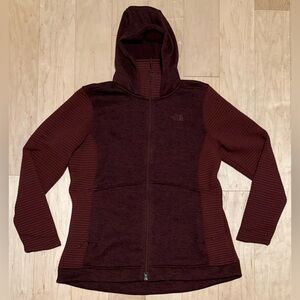 The North Face Indi Full Zip Hooded Fleece Jacket Purple Burgundy Red Women’s XL